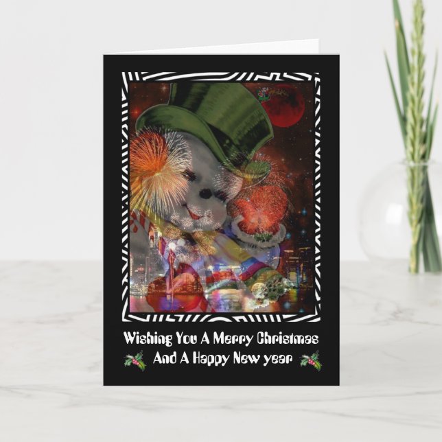 Cartão De Festividades Feliz Natal e feliz ano novo (Frente)