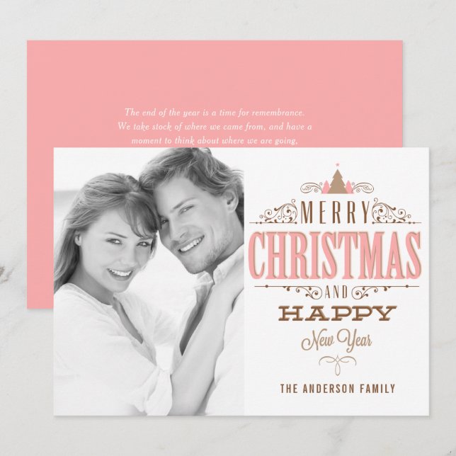 Cartão De Festividades Feliz Natal e Feliz ano novo (Frente/Verso)