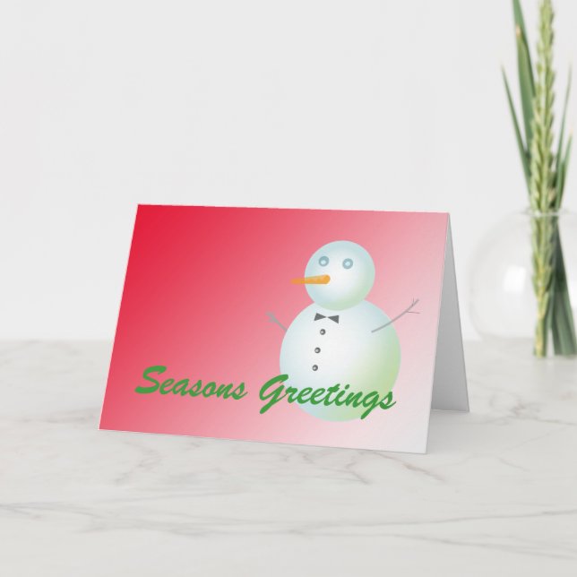 Cartão De Festividades Feliz Natal e Feliz ano novo, boneco de neve (Frente)