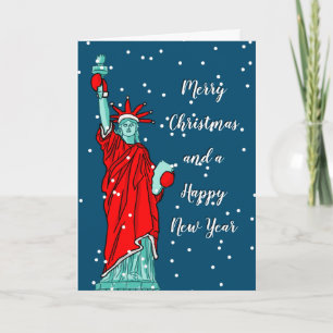 Cartão De Festividades Feliz Natal e Feliz ano novo Liberdade para a Está