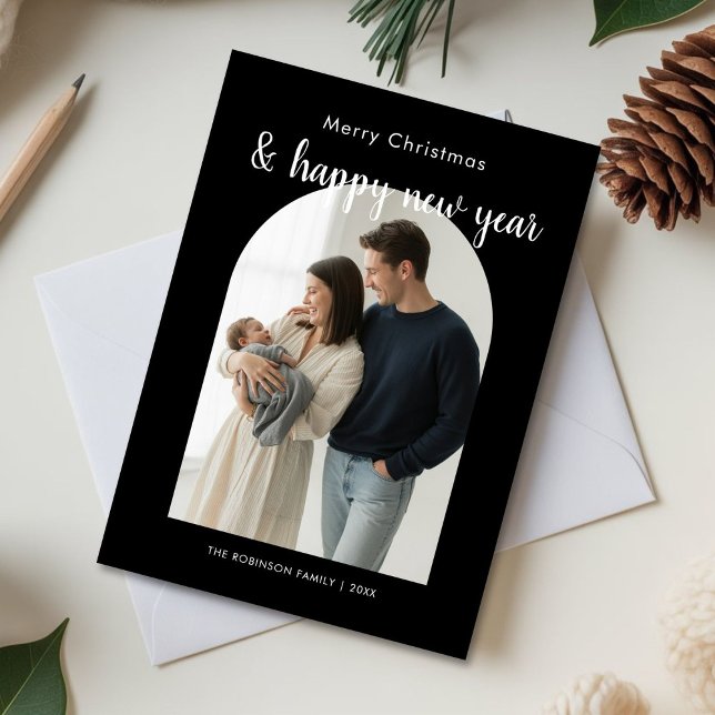 Cartão De Festividades Feliz Natal e Feliz Ano NovoCartão Familiar Feliz (Criador carregado)