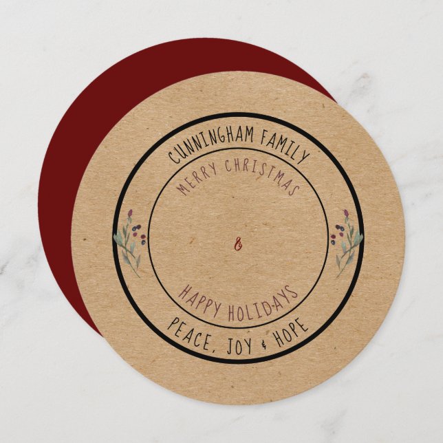 Cartão De Festividades Feliz Natal e Feliz Natal Russo (Frente/Verso)