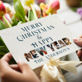 Cartão De Festividades Feliz Natal E Foto De Colagem De Felizes anos novo