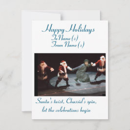 Cartão De Festividades Feliz Natal e Hanukkah.