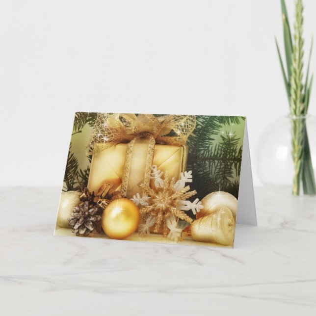 Cartão De Festividades Feliz Natal e um Feliz Ano Novo (Frente)