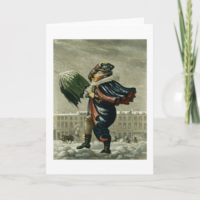 Cartão De Festividades Feliz Natal e um feliz ano novo em Londres, (Frente)