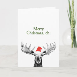 Cartão De Festividades Feliz Natal Eh Boné Canadiano de alce