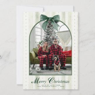 Cartão De Festividades Feliz Natal Elegante Arco Verde