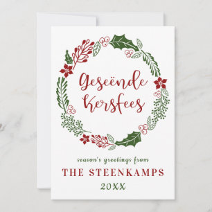 Cartão De Festividades Feliz Natal em Afrikaans, Personalizado