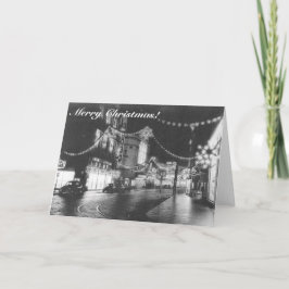 Cartão De Festividades Feliz Natal em alemão, Black and White Photo 1950