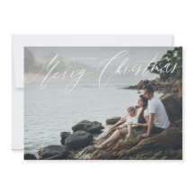 Feliz Natal em escrita sobre foto sem bordas