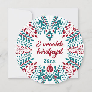 Cartão De Festividades Feliz Natal em flamengo ocidental, Feliz Natal em 