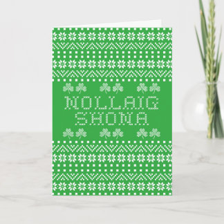 Cartão De Festividades Feliz Natal em gaélico irlandês Nollaig Shona