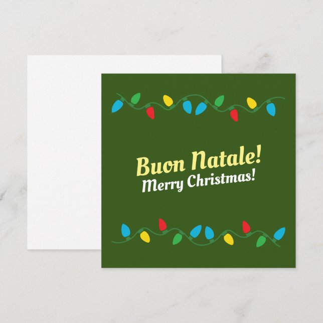 Cartão De Festividades Feliz Natal em italiano (Frente/Verso)