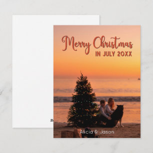 Cartão De Festividades Feliz Natal Em Julho Foto Personalizada