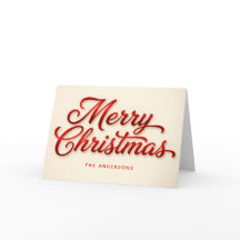 Feliz Natal em Letra Cursiva Vermelha Veludo Retrô