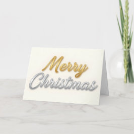 Cartão De Festividades Feliz Natal em Letra de Folha de Metal Misto