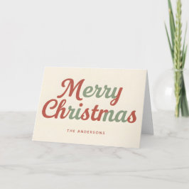 Cartão De Festividades Feliz Natal em Letra Moderna Retro