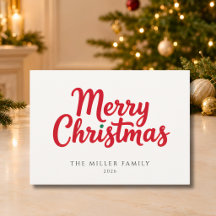 Feliz Natal em Letra Vermelha Não Foto Feriado