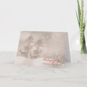 Cartão De Festividades Feliz Natal em Língua Filipina