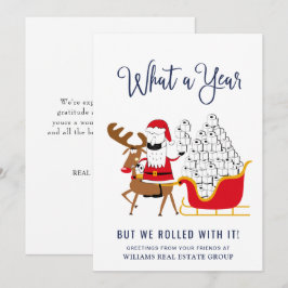 Cartão De Festividades Feliz Natal em Quarentena Veado Búfalo Corporativo