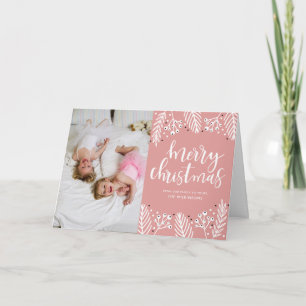 Cartão De Festividades Feliz Natal em Rosa