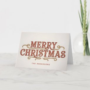 Cartão De Festividades Feliz Natal em Roteiro Retro Ocidental