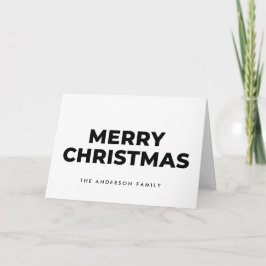 Cartão De Festividades Feliz Natal em Rótulo Monocromático de Meados do S