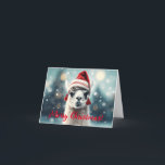 Cartão De Festividades Feliz Natal Engraçado, Cute Lllama Alpaca Santa Ha<br><div class="desc">Feliz Natal Engraçado Fofo Llama Alpaca Santa Hat Animais de Férias</div>
