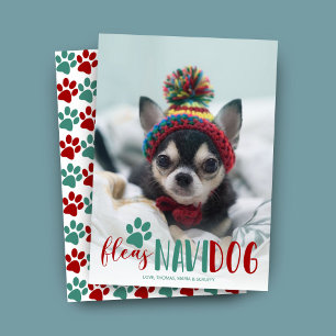 Cartão De Festividades Feliz Natal Engraçado Foto de Cachorro Natal