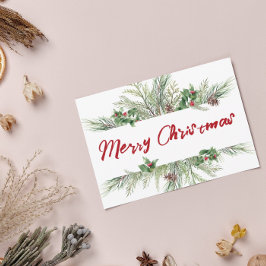 Cartão De Festividades Feliz Natal Enquadrado Roda de inverno Saudação