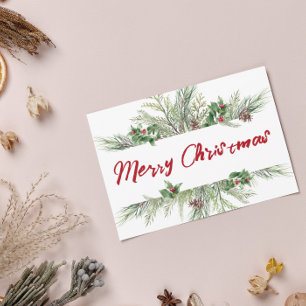 Cartão De Festividades Feliz Natal Enquadrado Roda de inverno Saudação