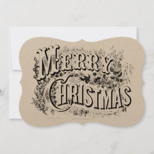 Cartão De Festividades Feliz Natal Era Vitoriana Antiga