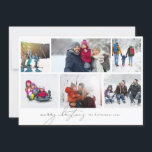 Cartão De Festividades feliz natal escrito elegante 6 Photo Collage<br><div class="desc">feliz natal escrito elegante | 6 Cartão de Feriado de Colagem de Fotografias. Esta carta elegante inclui uma coleção de fotos de 6 fotos da família na frente com 3 fotos no verso e texto e fundo personalizados.</div>