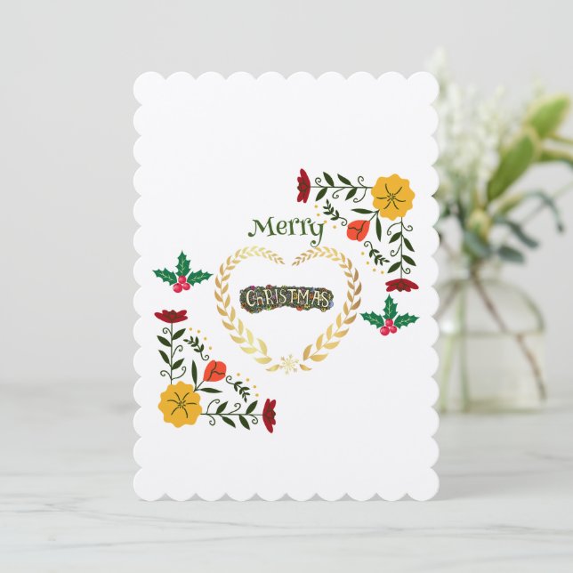 Cartão De Festividades Feliz Natal Estilo Natal Tendência  (Em pé/Frente)