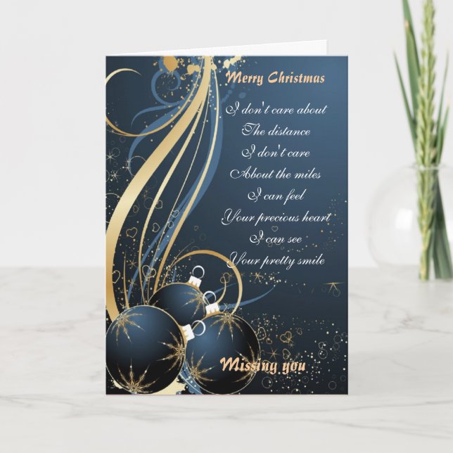 Cartão De Festividades Feliz Natal, estou te perdendo (Frente)