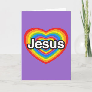 Cartão De Festividades Feliz Natal. Eu amo Jesus. Jesus coração