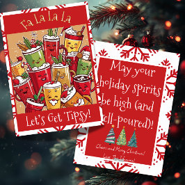Cartão De Festividades Feliz Natal Fa La La La La Vamos Pegar Humor Tipsy