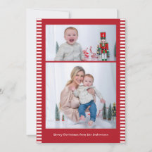 Feliz Natal Faixa Multi-Foto Vermelha