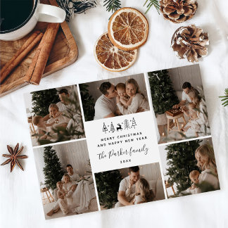 Cartão De Festividades Feliz Natal Família 6 Fotomontagem