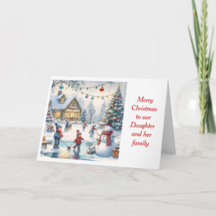 Cartão De Festividades Feliz Natal Família Filha