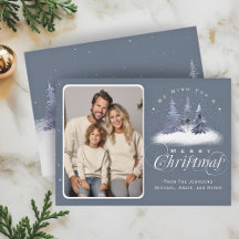 Feliz Natal Família Floresta de Inverno Foto