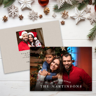 Cartão De Festividades Feliz Natal Família Foto Elegante Natal