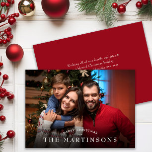 Cartão De Festividades Feliz Natal Família Foto Elegante Natal
