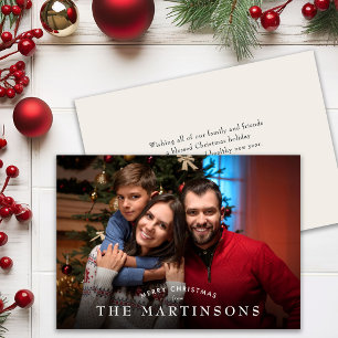 Cartão De Festividades Feliz Natal Família Foto Elegante Natal