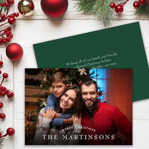 Cartão De Festividades Feliz Natal Família Foto Elegante Natal