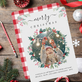 Cartão De Festividades Feliz Natal Família Foto MistletoBerries