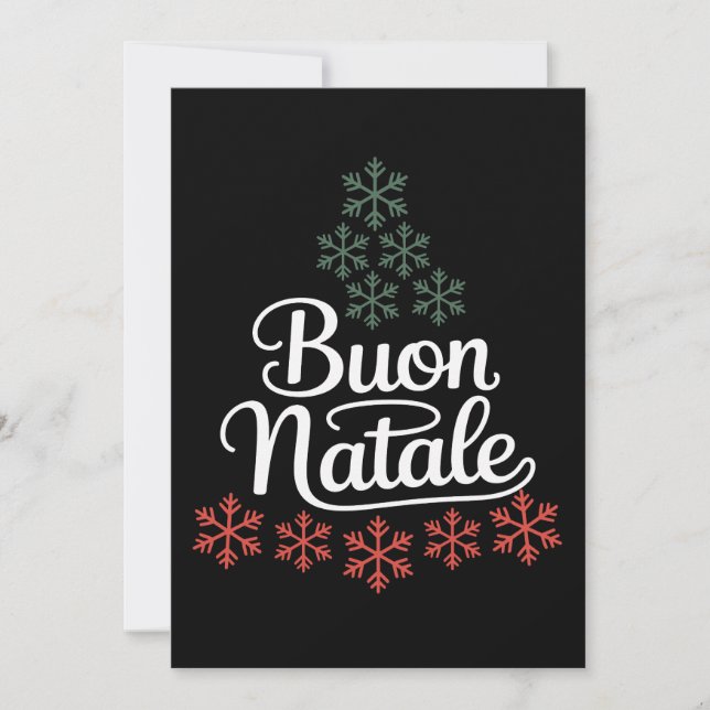 Cartão De Festividades Feliz Natal Família Italiana Árvore de Natal Festa (Frente)