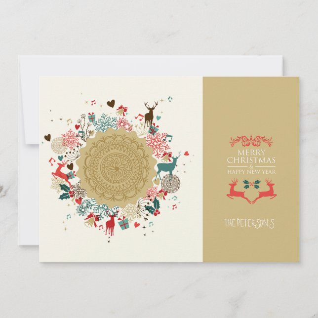 Cartão De Festividades Feliz Natal Feliz Ano Novo (Frente)