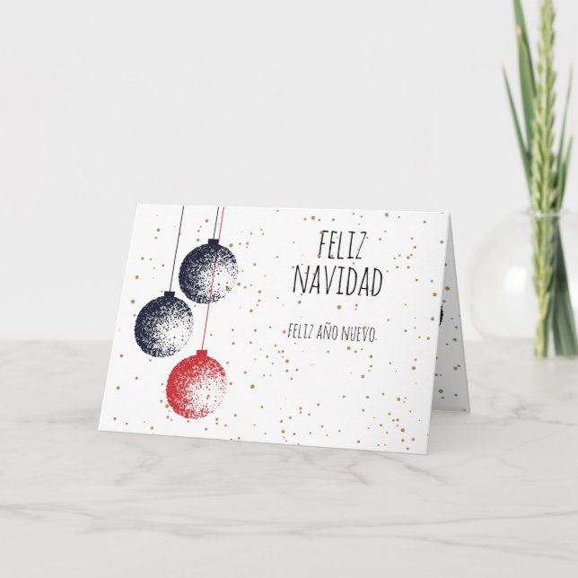 Cartão De Festividades Feliz Natal, Feliz Ano Novo (Frente)
